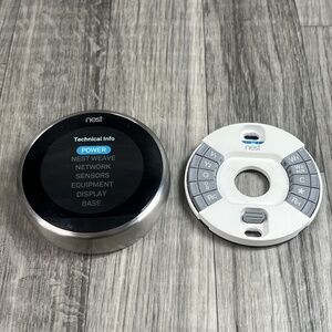 Google Nest 3rd Gen Learning Thermostat With Base WIFI Smart Stainless Steel